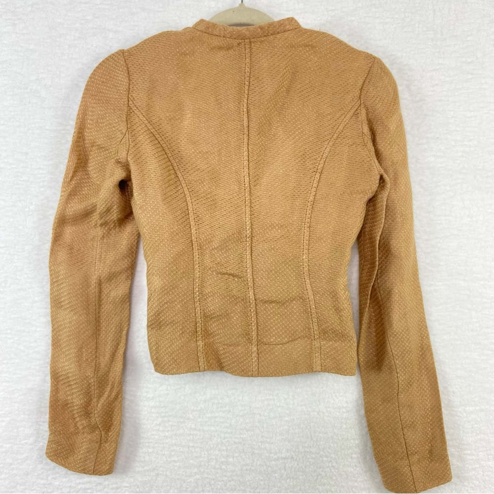 Valentino Spa camel color grommet ope jacket / cardigan. 100% linen size 4 - Picture 8 of 10